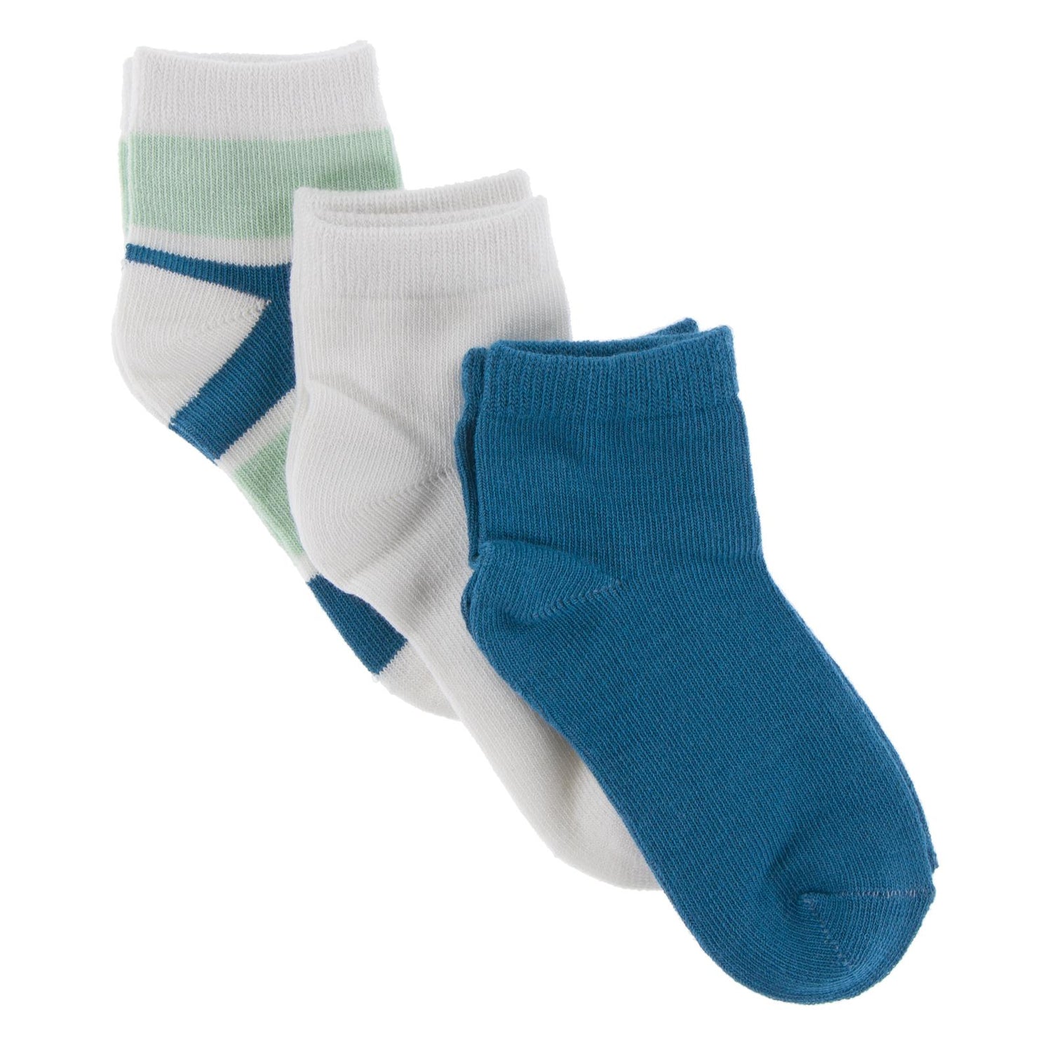 Ankle Socks Set of 3 in Natural, Seaside Cafe Stripe and Seaport (124254)
