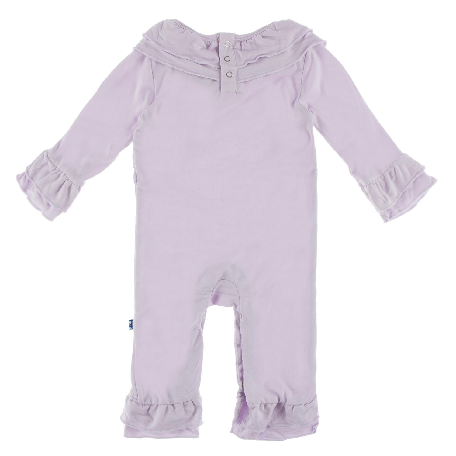 Long Sleeve Kimono Double Ruffle Romper in Thistle (125330)