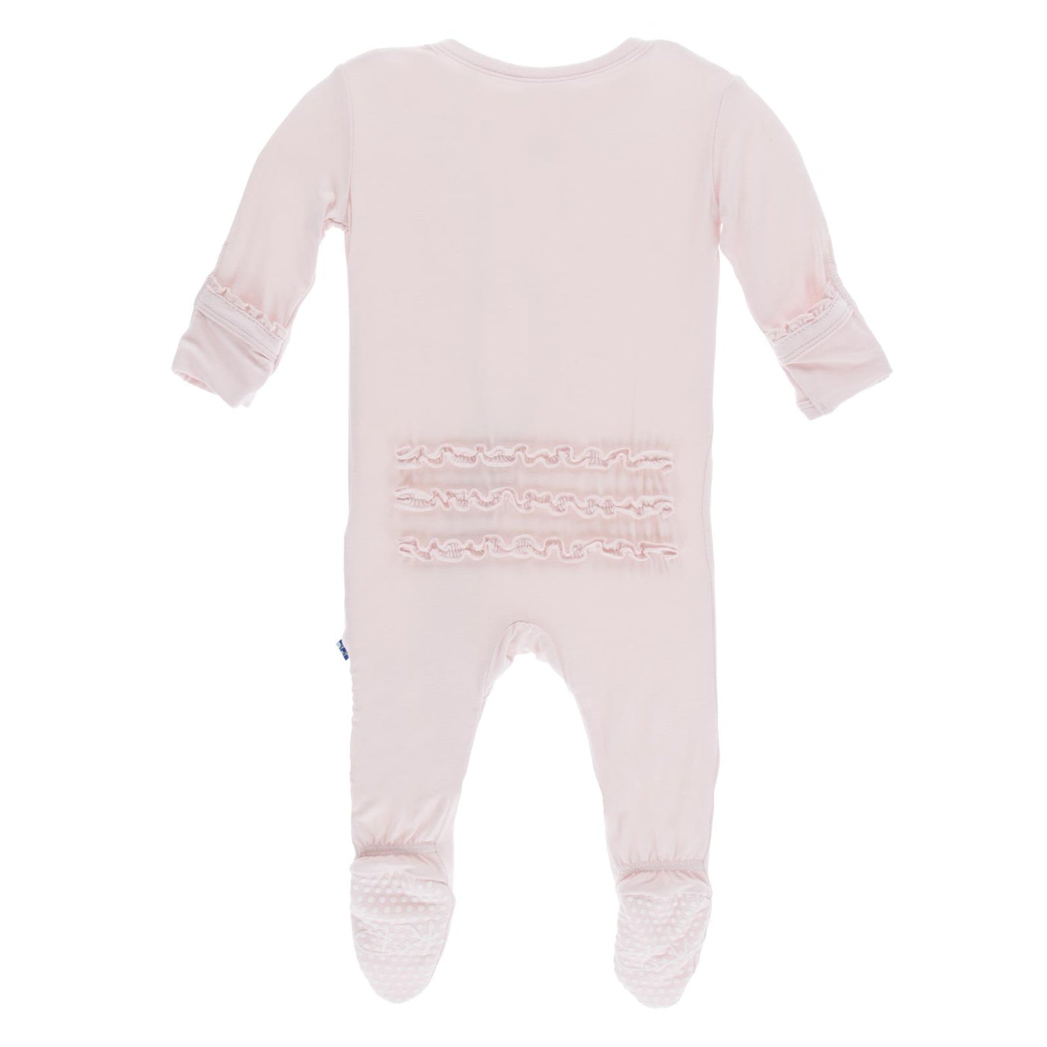 Muffin Ruffle Footie with Zipper in Macaroon