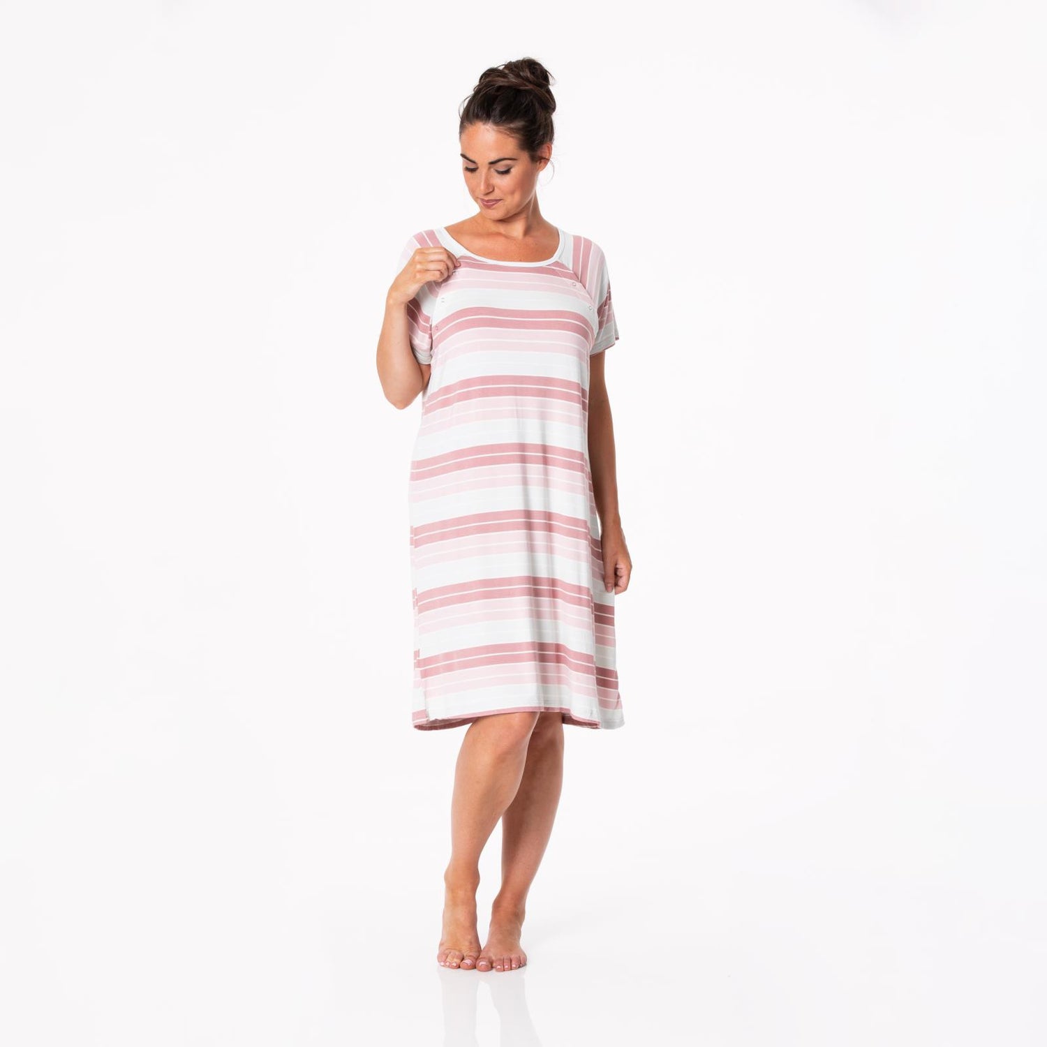 Women's Print Hospital Gown in Active Stripe (129395)