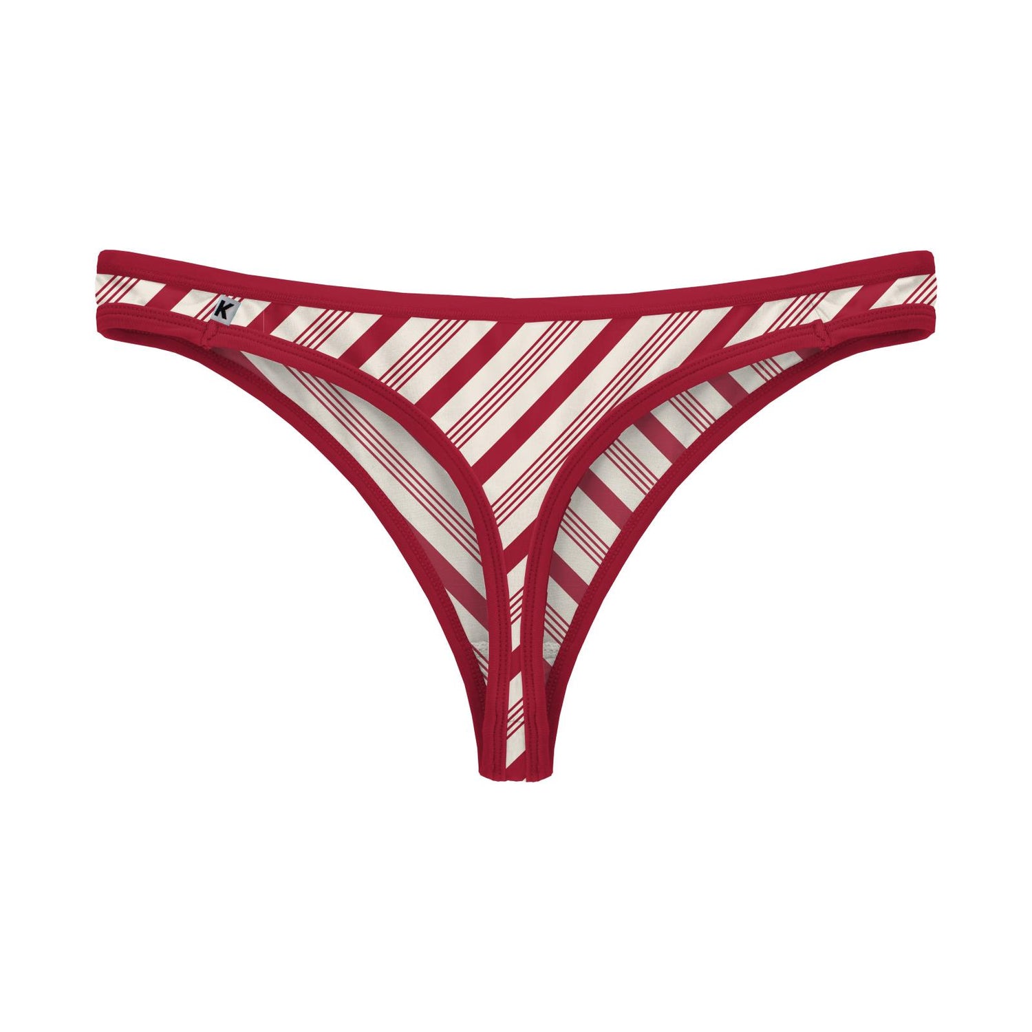 Women's Print Classic Thong in Crimson Candy Cane Stripe