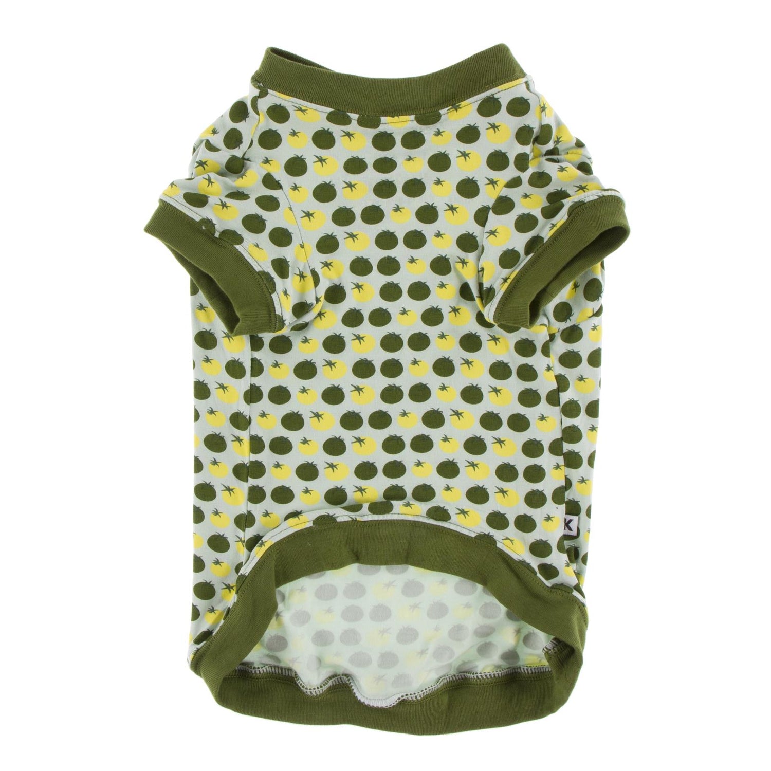 Print Dog Jammies in Aloe Tomatoes