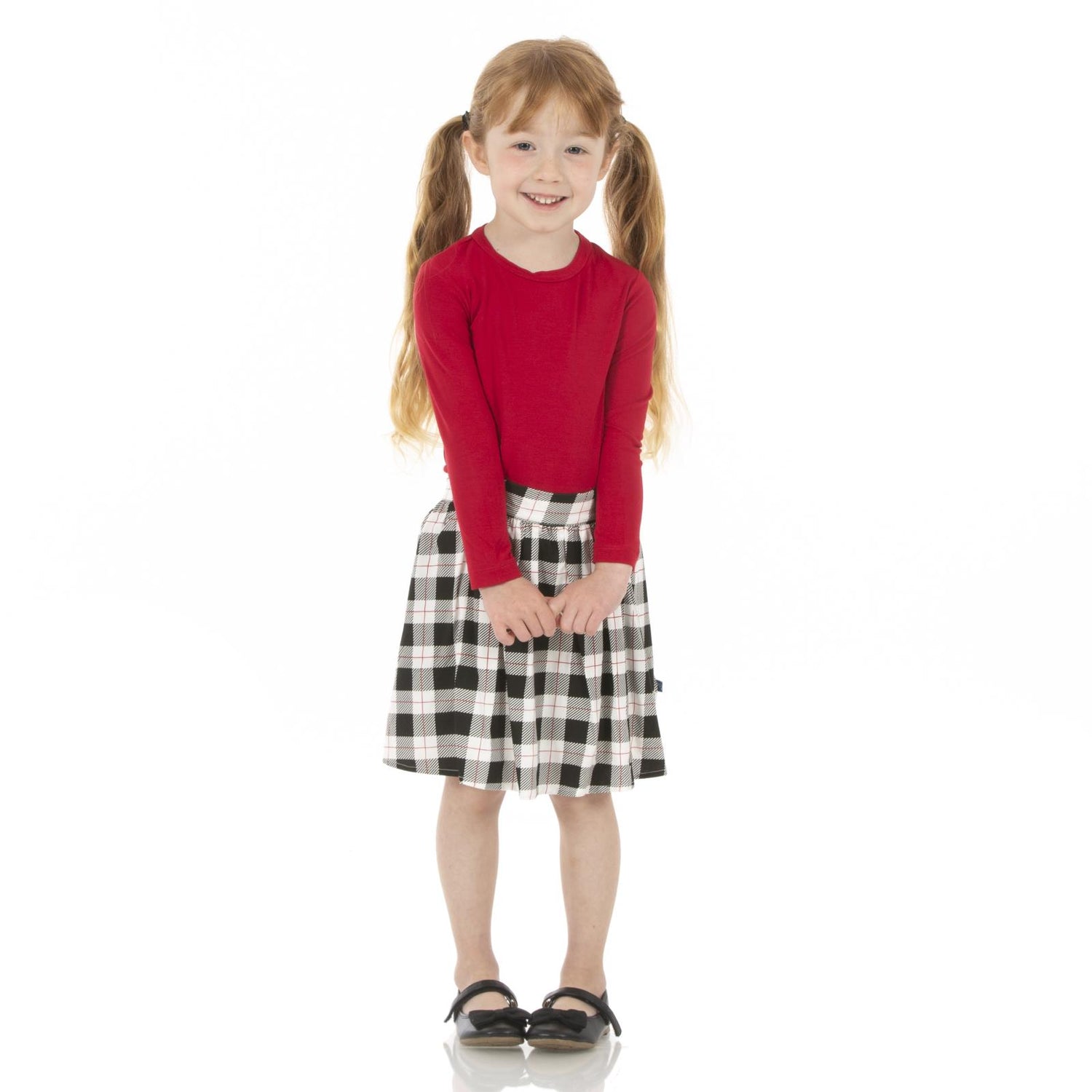 Print Woven Skirt in Midnight Holiday Plaid (138418)