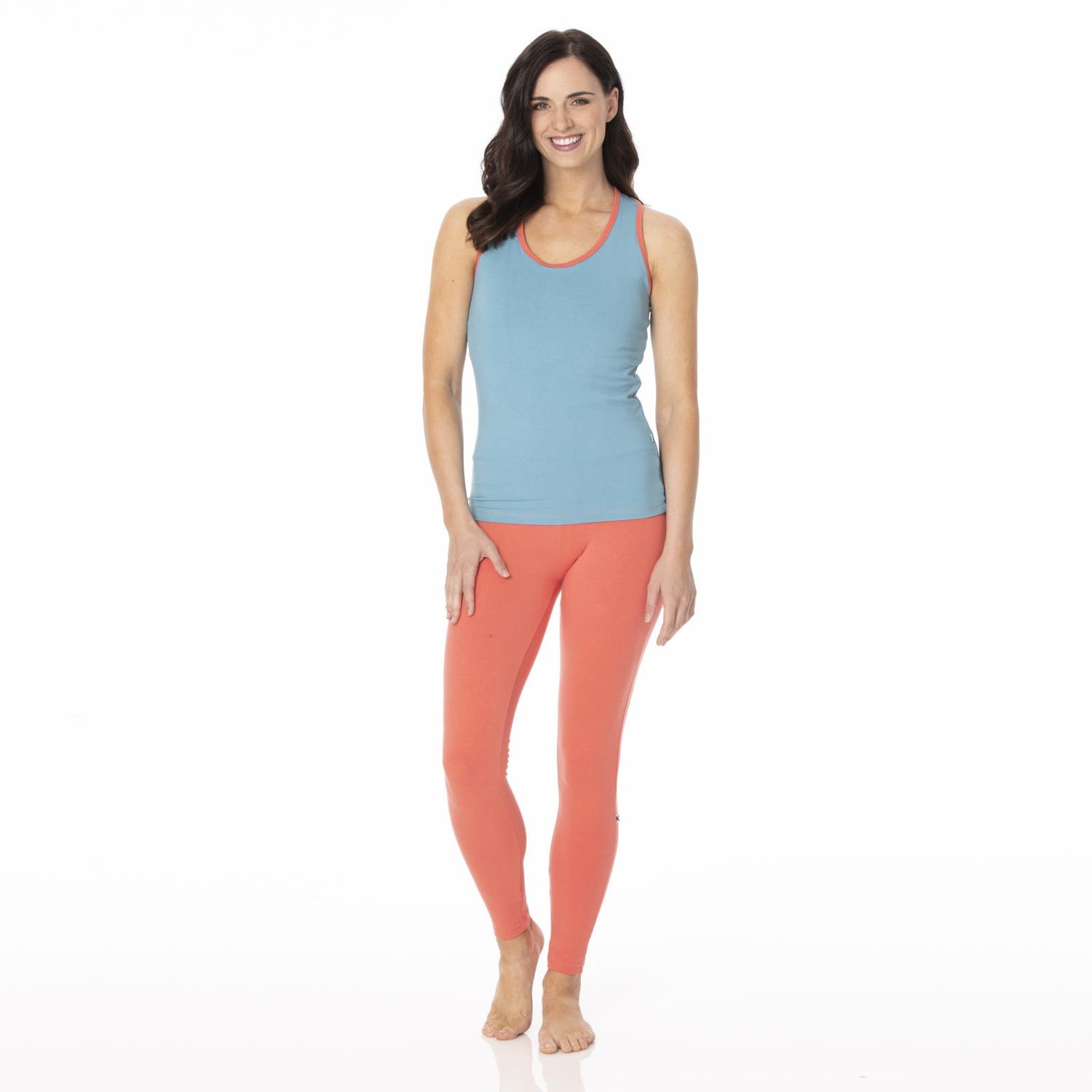 Women's Luxe Tank in Blue Moon with English Rose