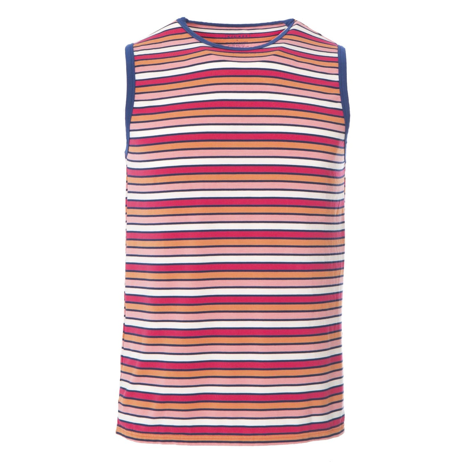 Men's Print Tank in Botany Red Ginger Stripe