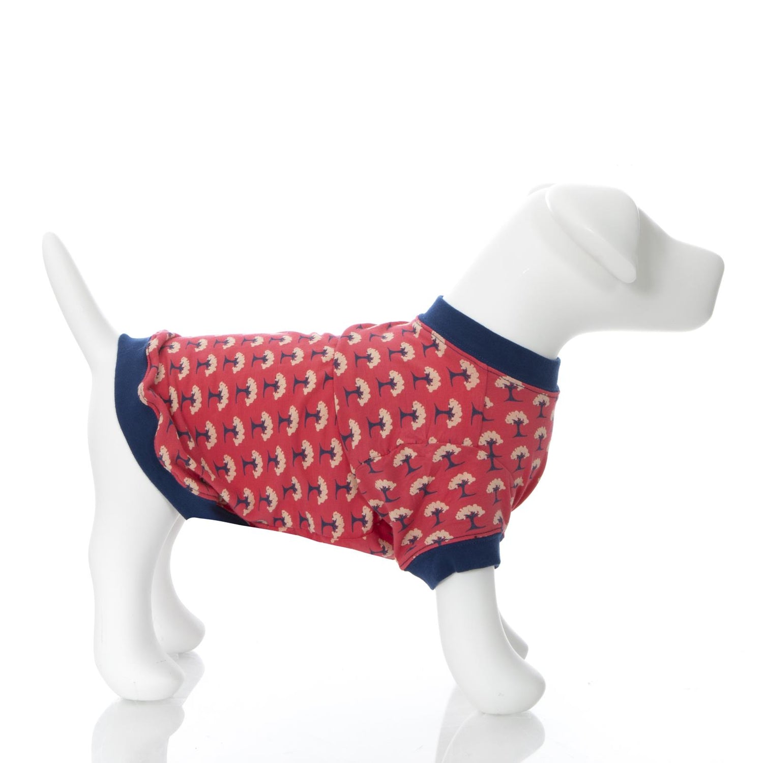 Print Dog Jammies in Red Ginger Mini Trees