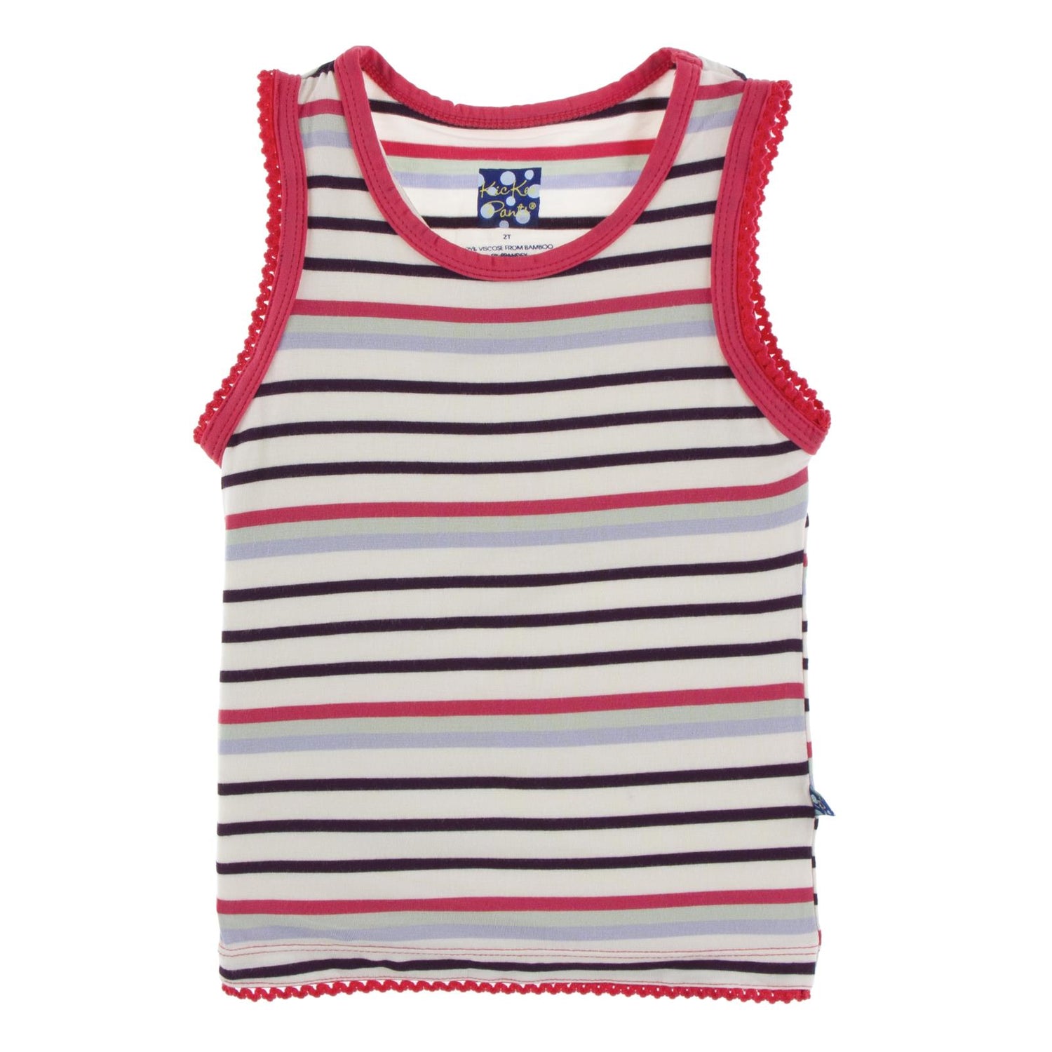 Print Scalloped Edge Tank in Chemistry Stripe