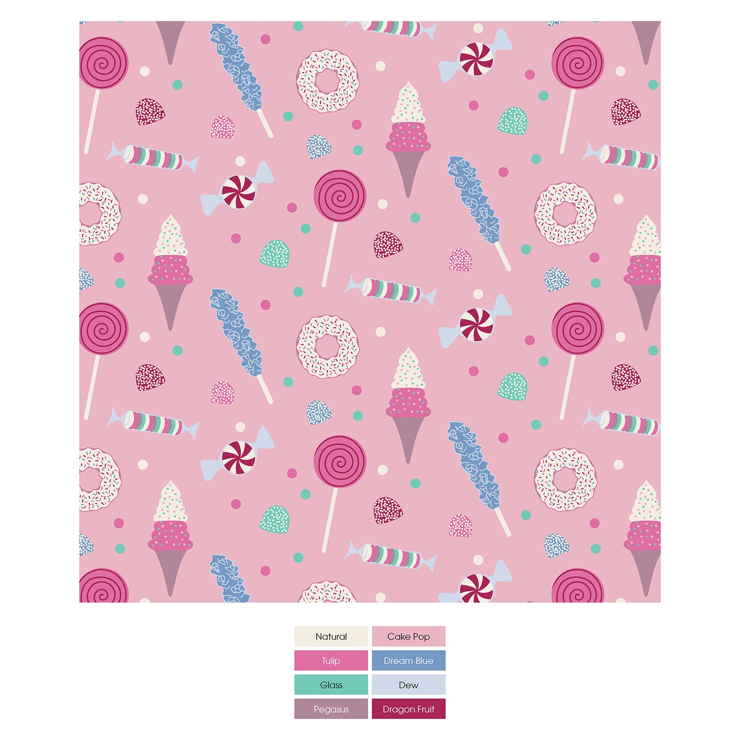 Print Fluffle Stroller Blanket with Embroidery in Cake Pop Candy Dreams