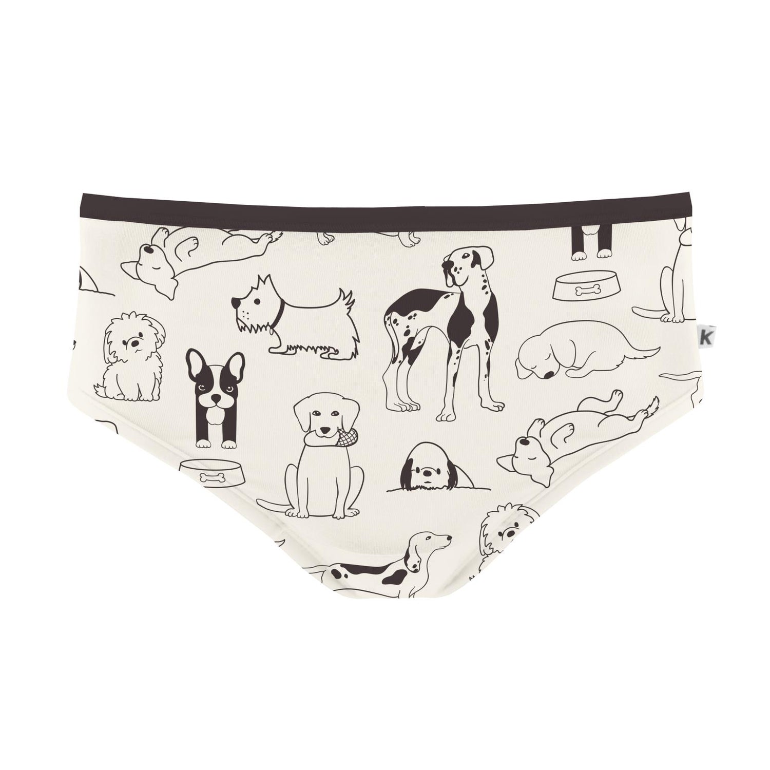 Women's Print Classic Brief in Natural Dogs