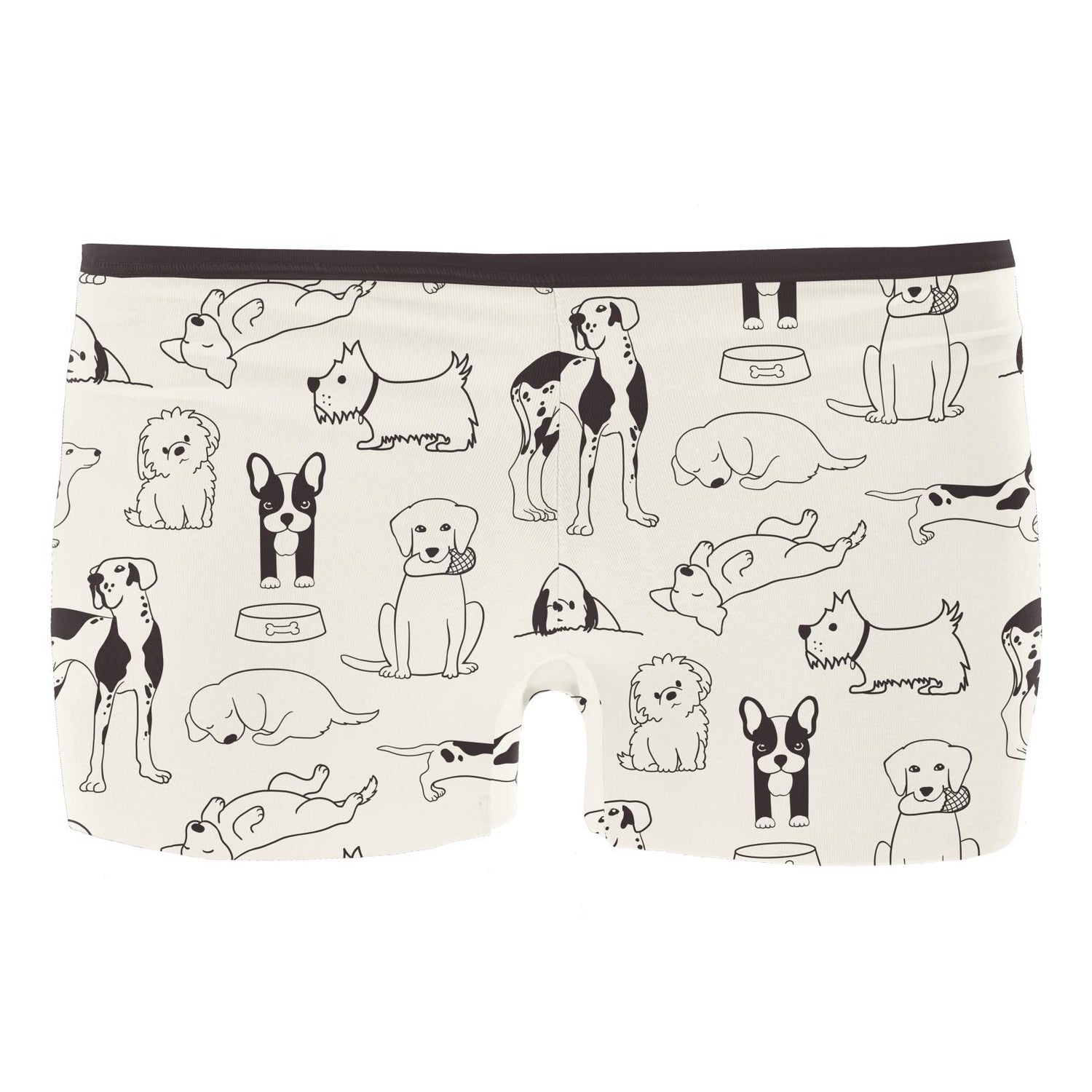 Women's Print Boy Short Underwear in Natural Dogs (315181)