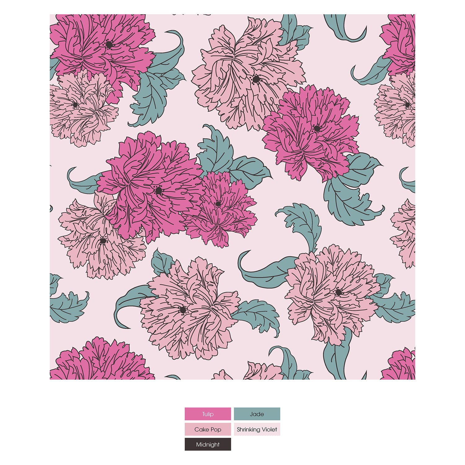 Women's Print Swing Tank & Tulip Shorts Set in Shrinking Violet Peonies (330950)