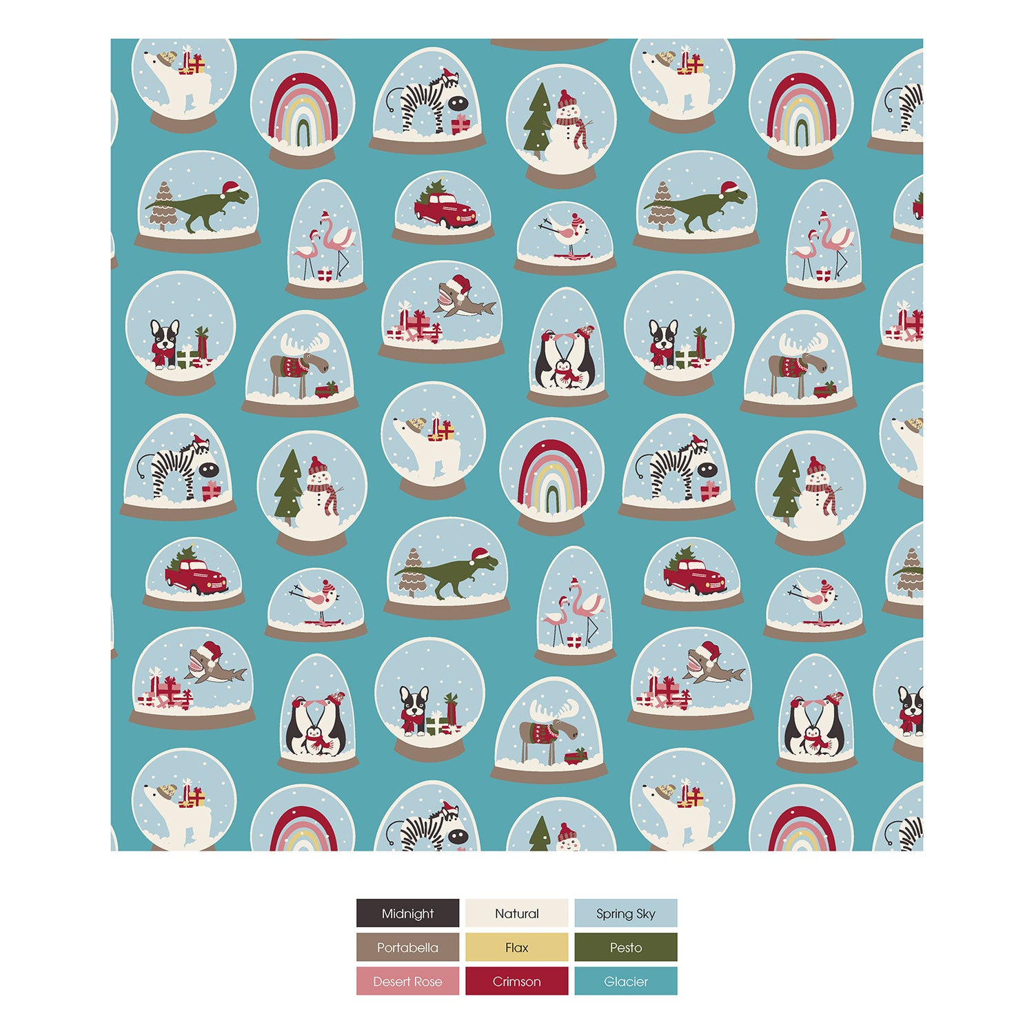 Print Swaddling Blanket in Glacier Snow Globes (349354)