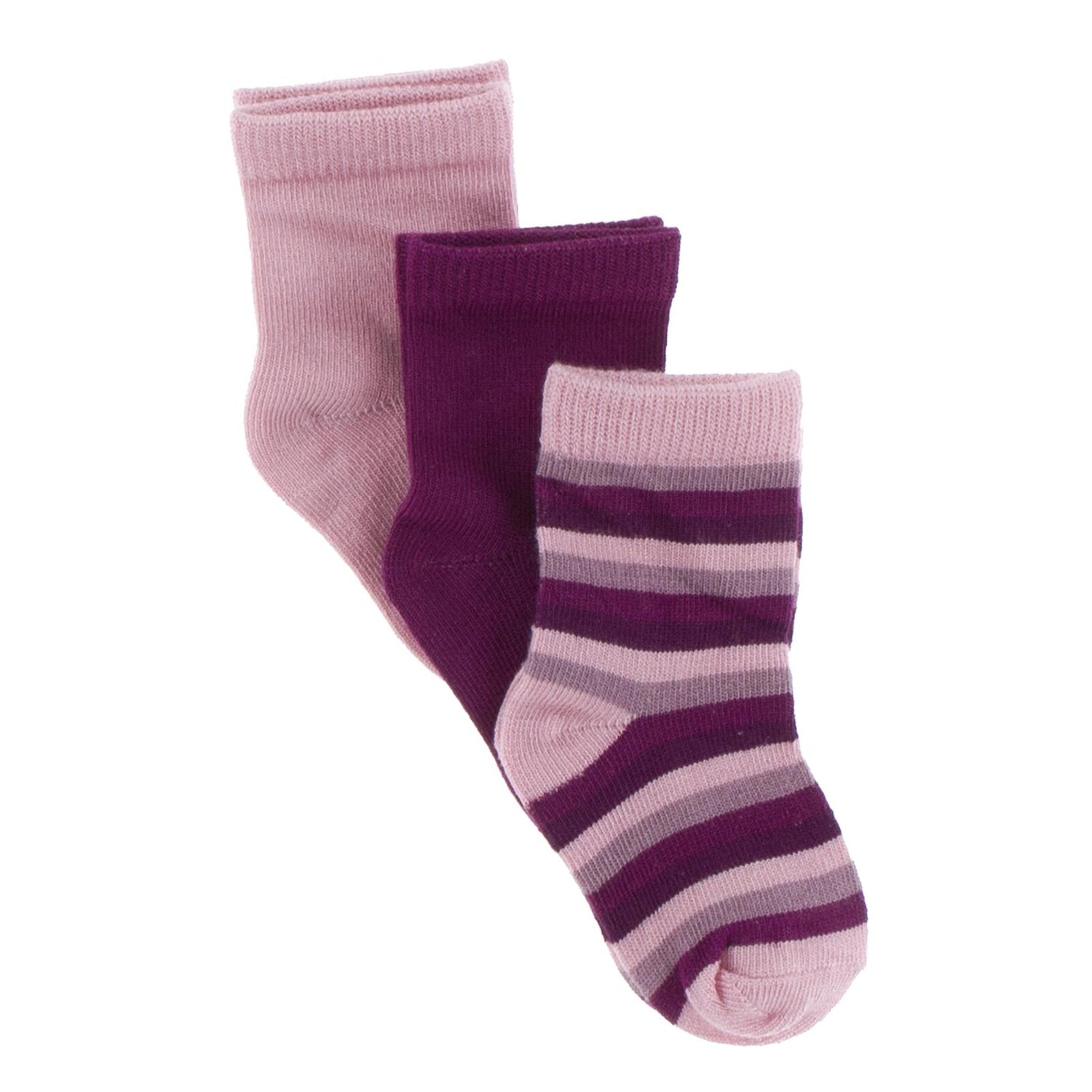 Socks (Set of 3) in Lotus, Orchid & Coral Stripe (339177)