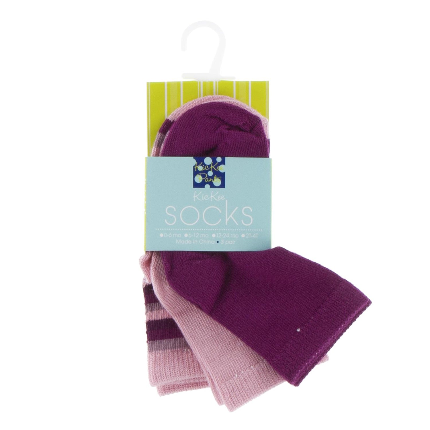 Socks (Set of 3) in Lotus, Orchid & Coral Stripe (339179)