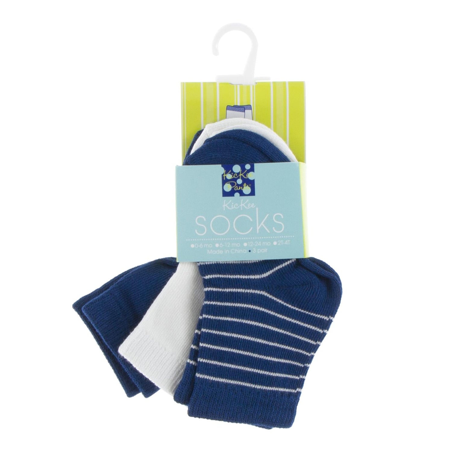 Socks (Set of 3) in Navy, Natural & Tokyo Navy Stripe (339186)