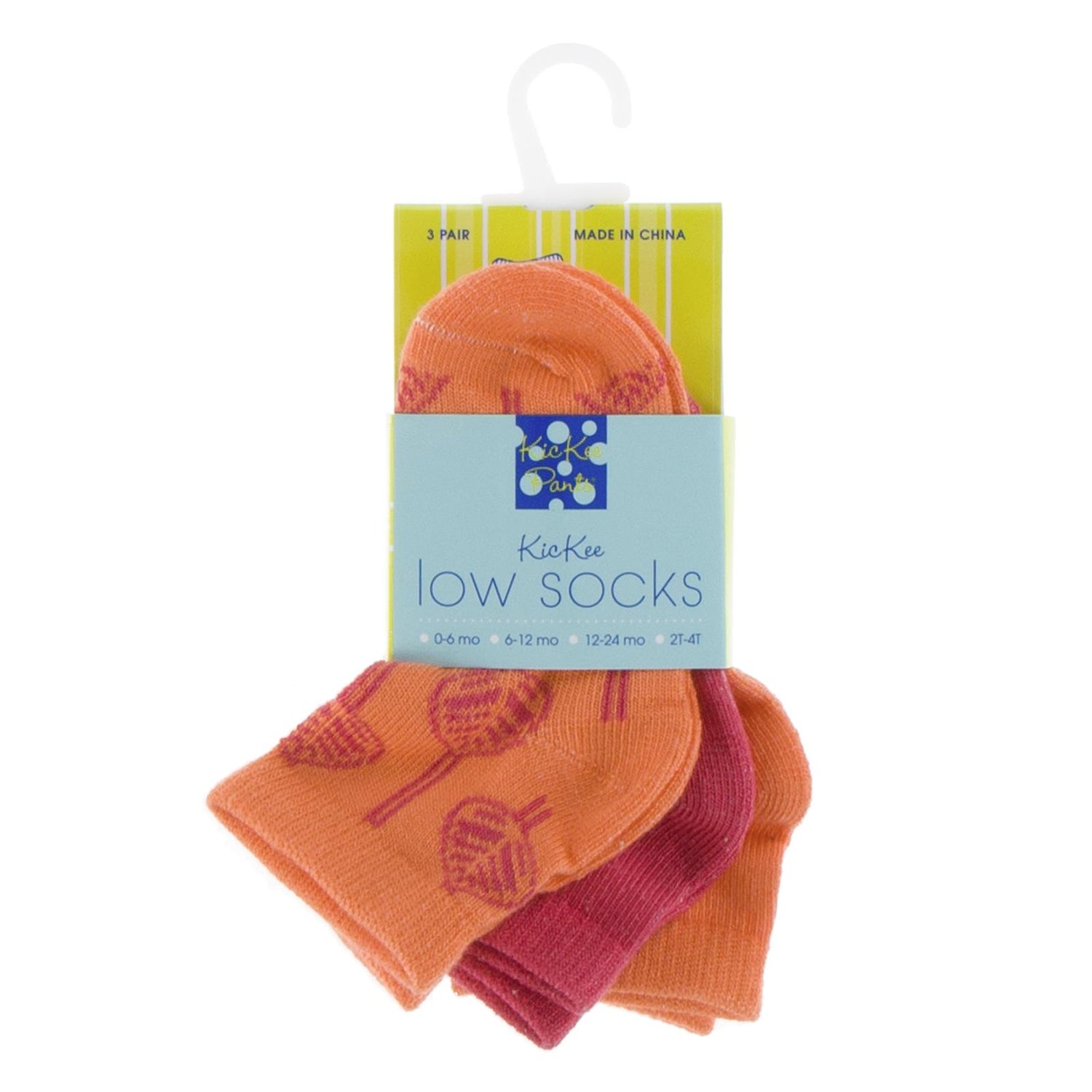 Low Ankle Sock Set in Nectarine, Red Ginger & Nectarine Leaf Lattice (339206)