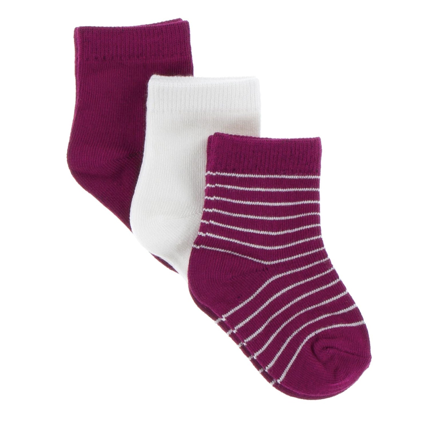 Socks (Set of 3) in Dragonfruit, Natural & Tokyo Dragonfruit Stripe (339236)