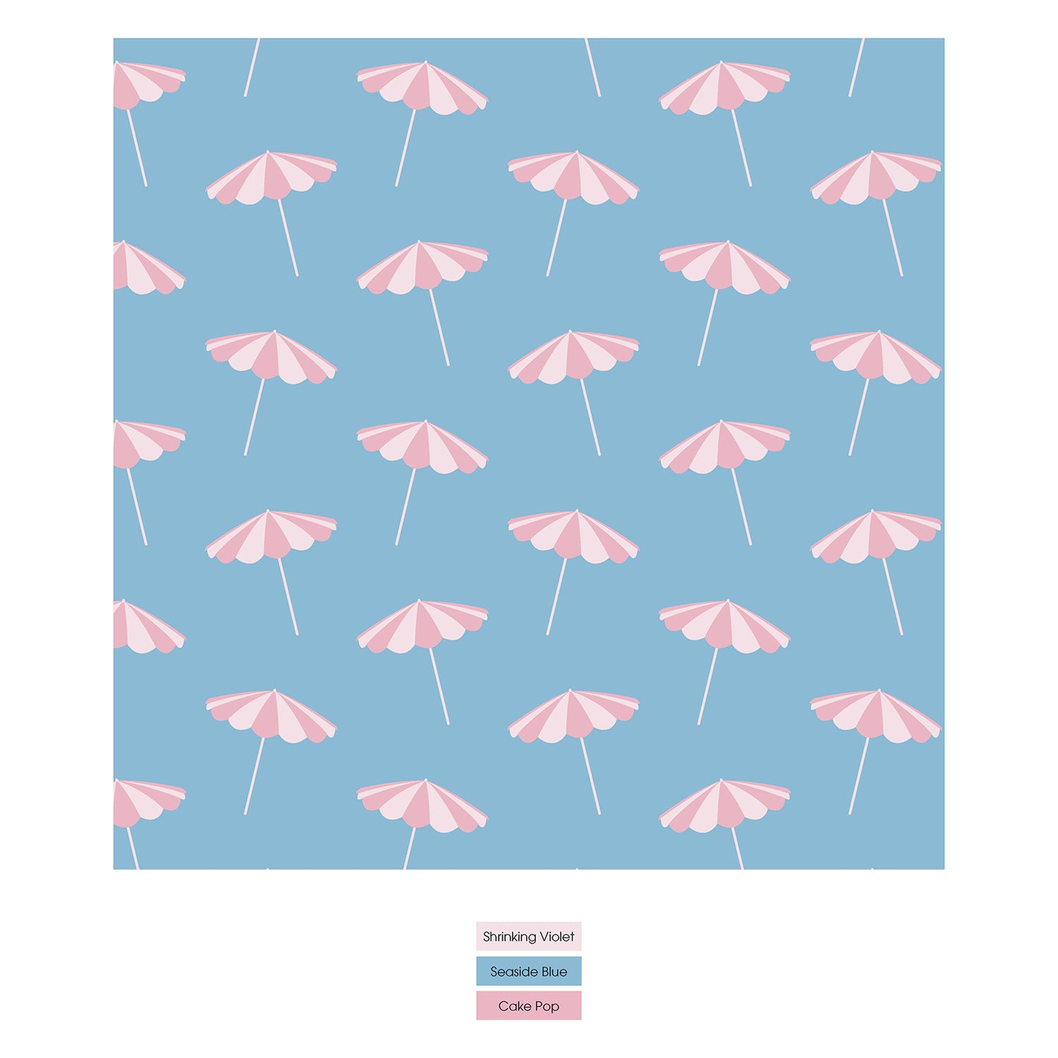 Print Coverall with 2 Way Zipper in Seaside Blue Beach Umbrellas (331658)