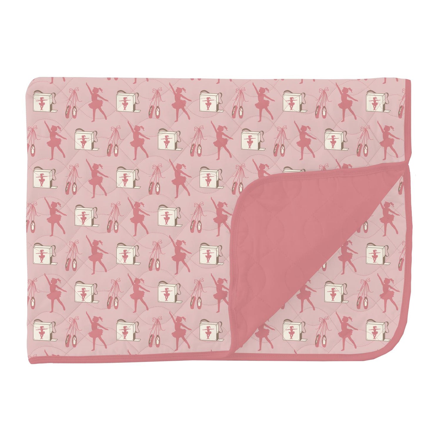 Print Quilted Throw Blanket in Baby Rose Ballet Dancers/Desert Rose (352976)