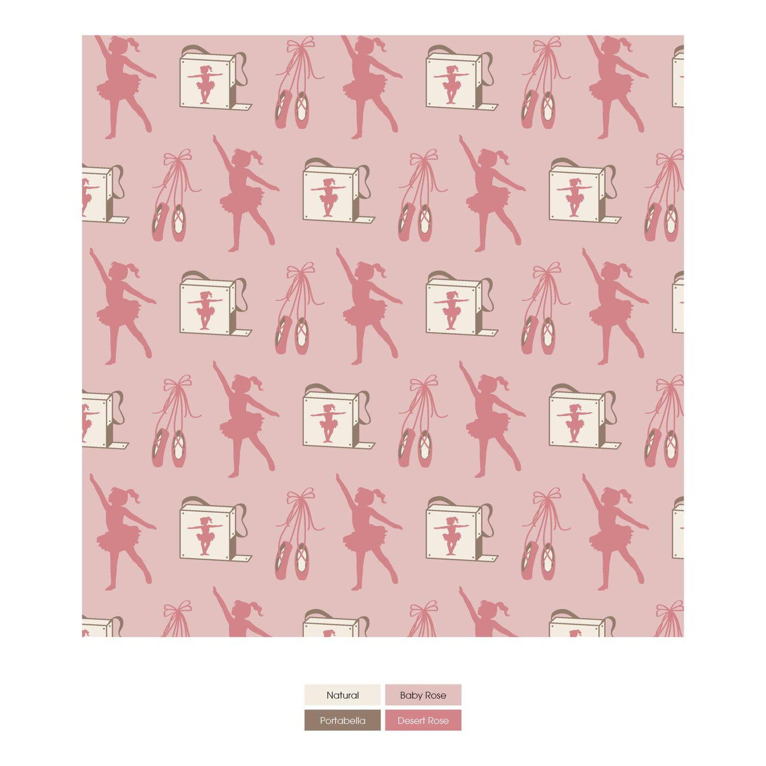 Print Quilted Throw Blanket in Baby Rose Ballet Dancers/Desert Rose (352997)