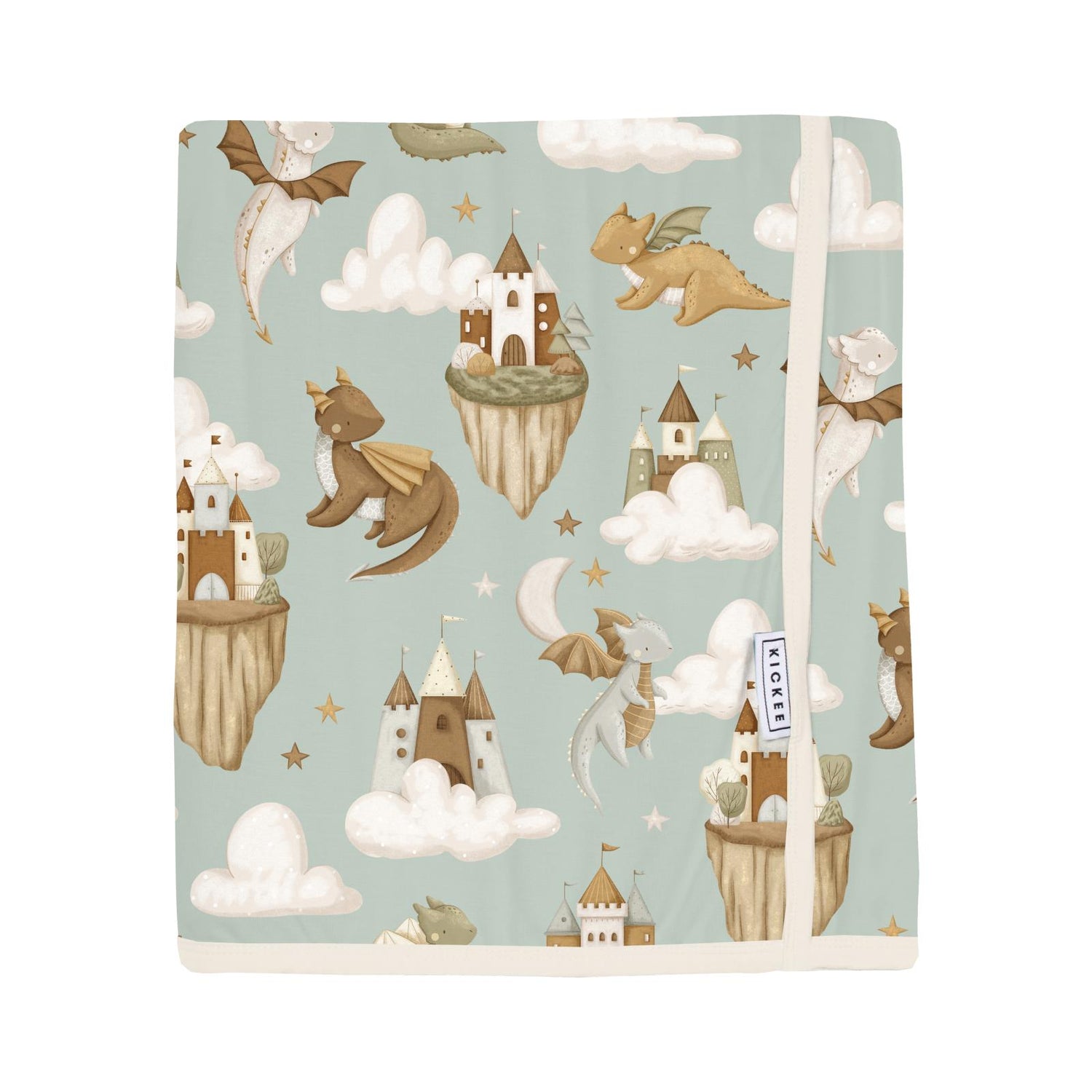 Print Swaddle Perfect Blanket in Aloe Castles and Clouds (353456)