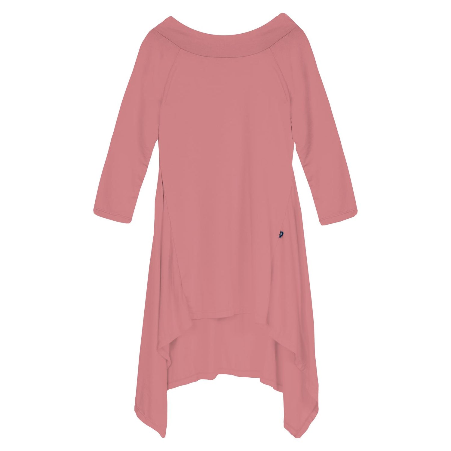 Long Sleeve Hi Lo Raglan Dress in Desert Rose (341771)