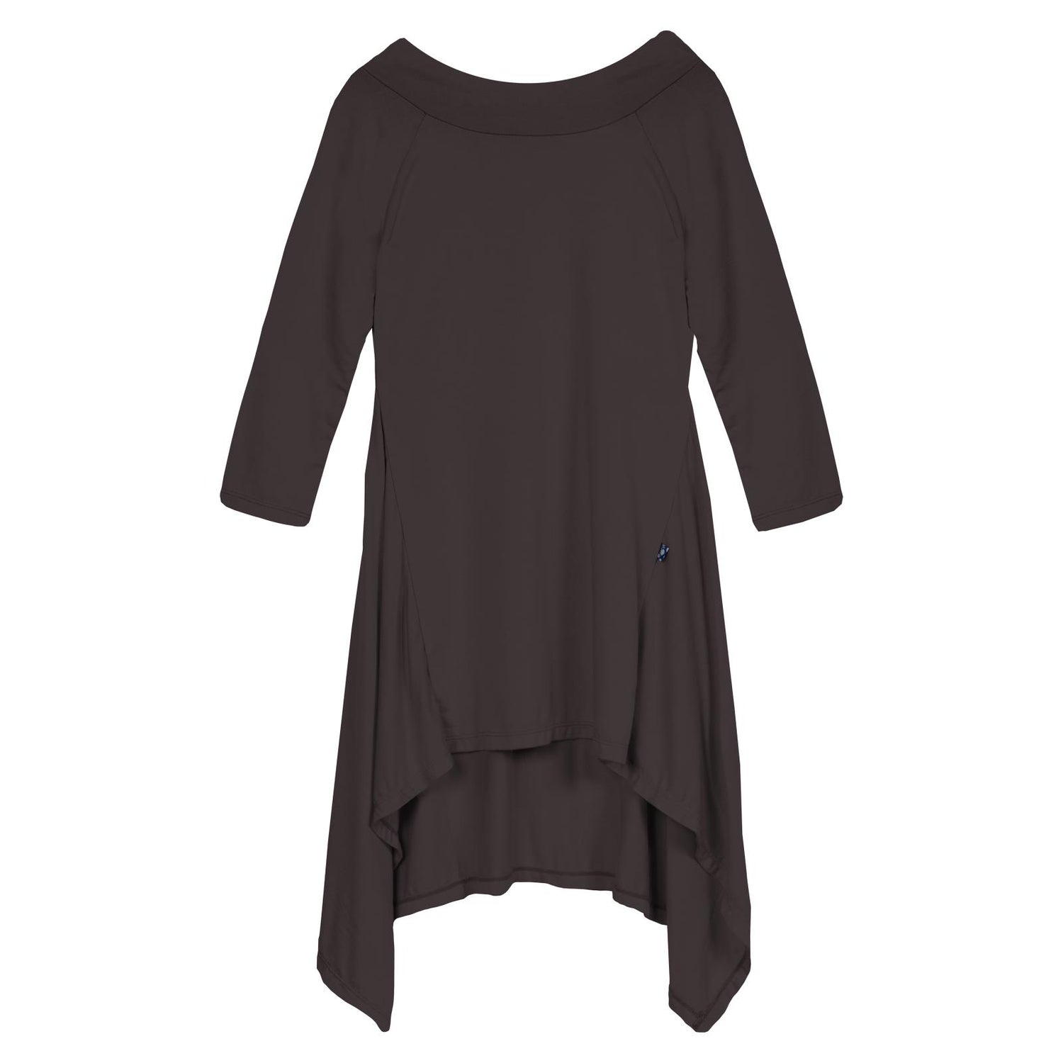 Long Sleeve Hi Lo Raglan Dress in Midnight (341802)