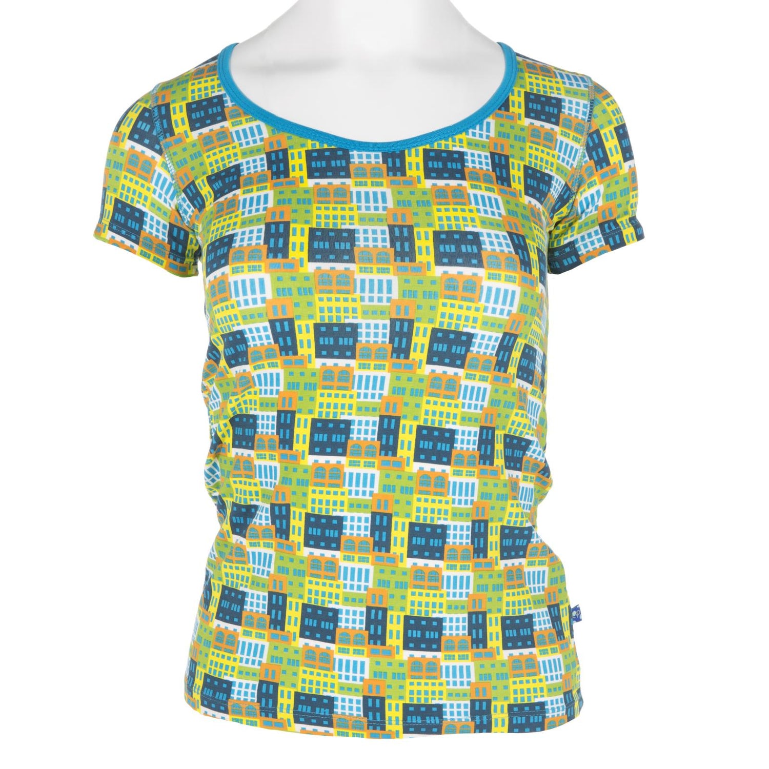 Print Short Sleeve Scoop Neck Tee in Amazon Houses