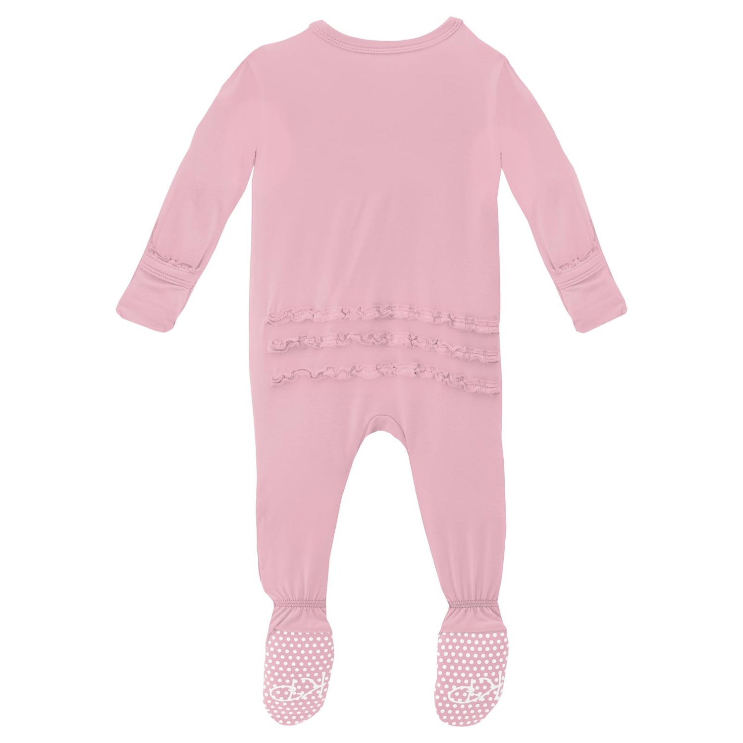 Muffin Ruffle Footie with 2 Way Zipper in Cake Pop