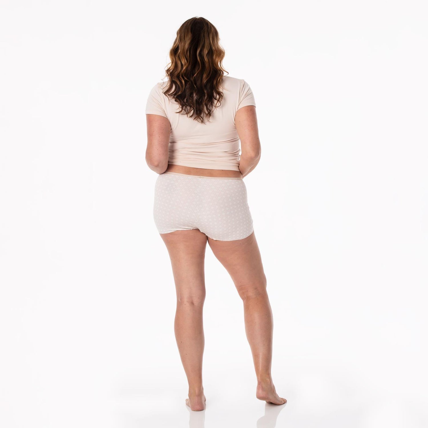 Women's Print Boy Short Underwear in Latte Wicker