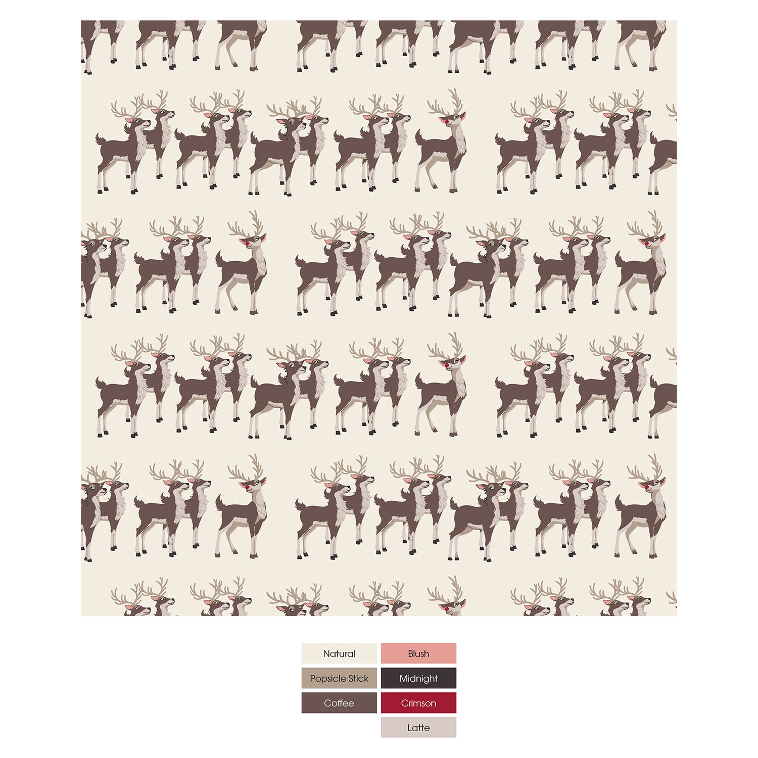 Print Grow-with-Me Crib to Twin Fitted Sheet in Natural Rudolph