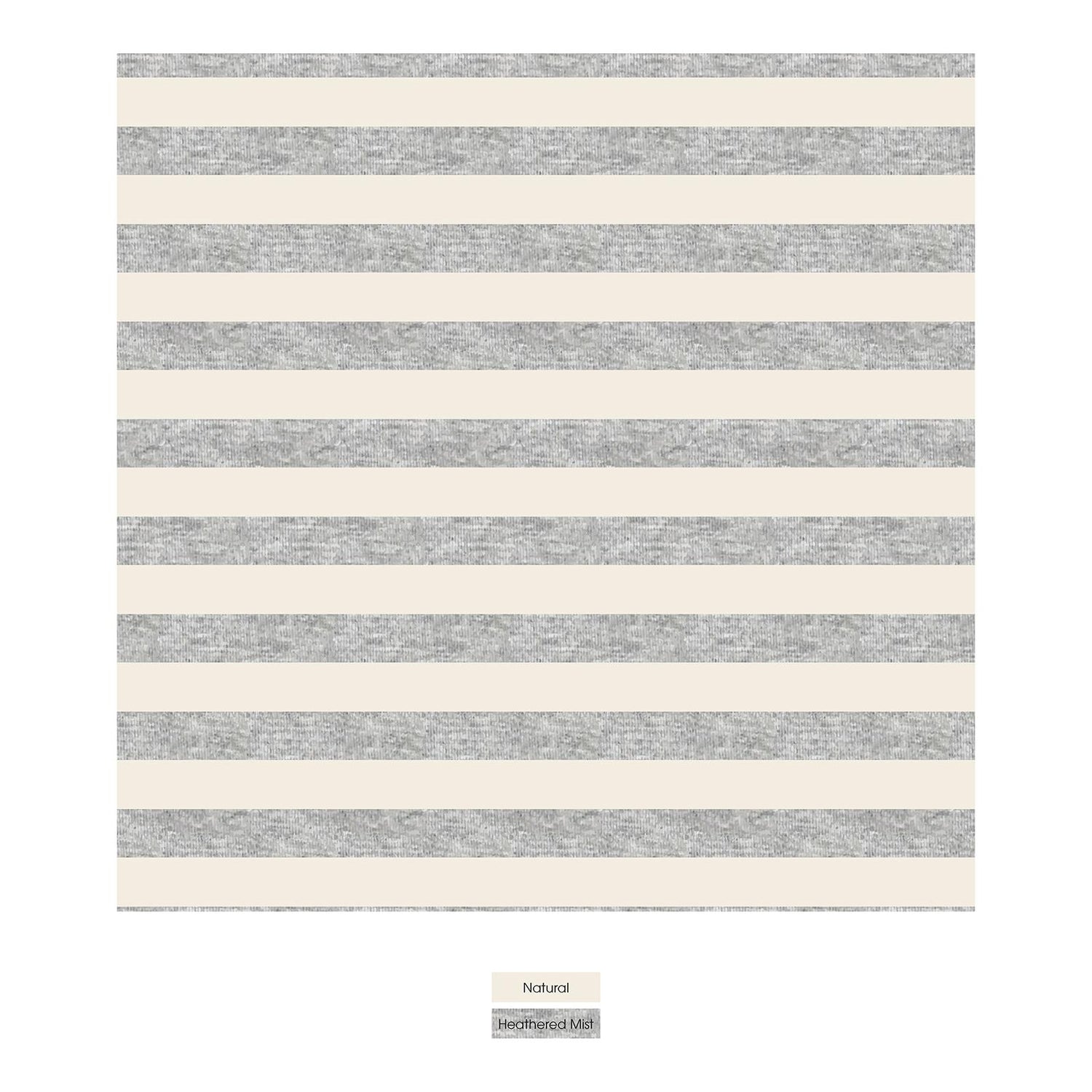 Print Footie with 2 Way Zipper in Heathered Mist Sweet Stripe (358909)