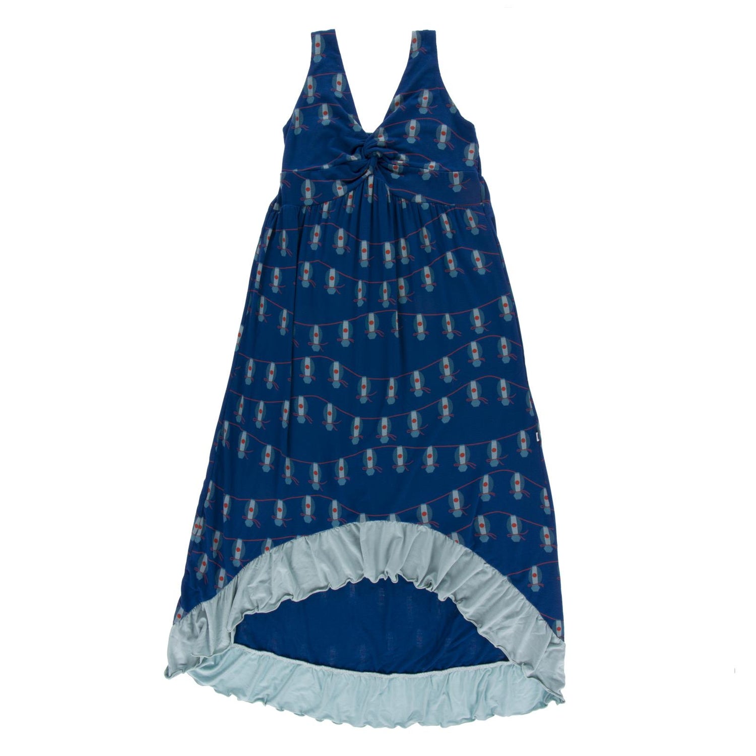 Women's Hi Lo Twist Nightgown in Navy Lantern Festival