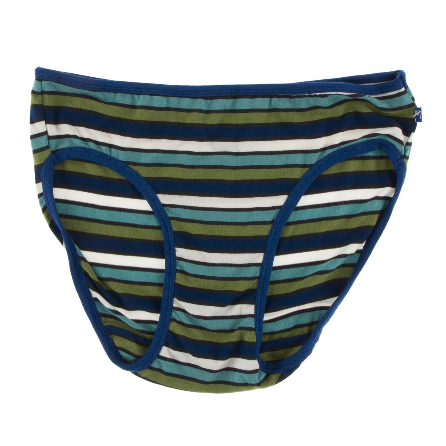 Print Girl Underwear in Botany Grasshopper Stripe with Navy