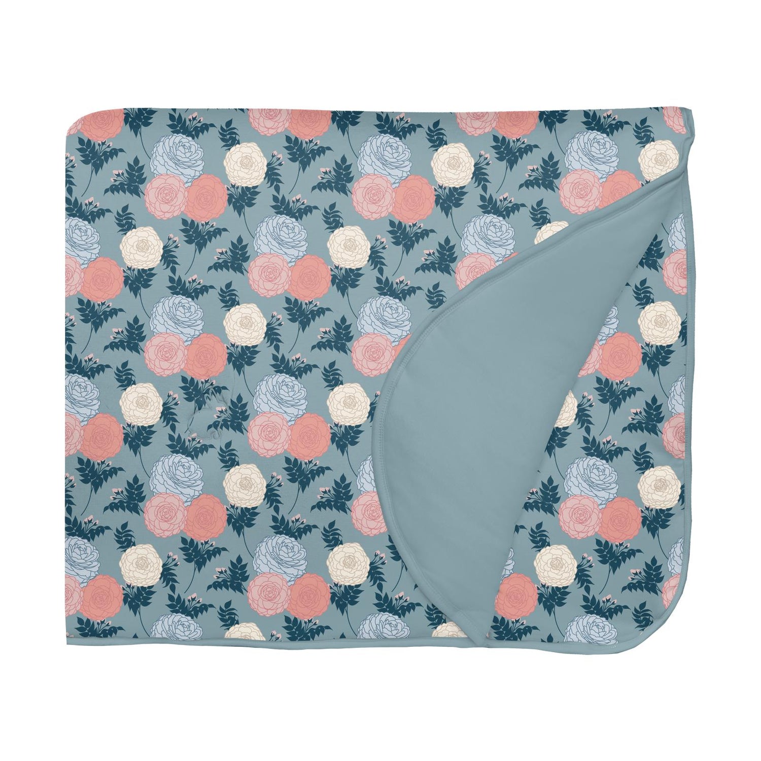 Print Fluffle Toddler Blanket with Embroidery in Stormy Sea Enchanted Floral