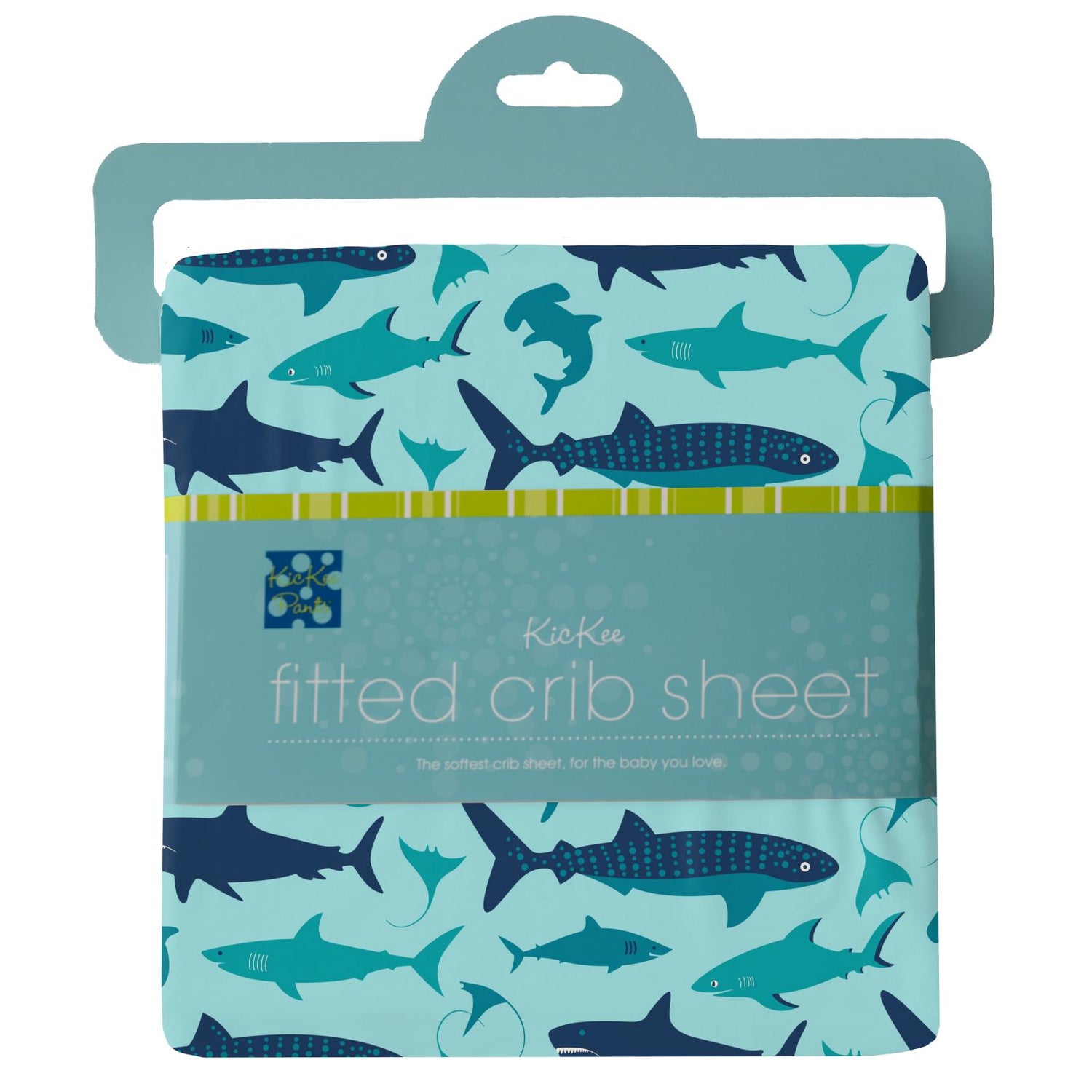 Print Grow with me Crib to Twin Fitted Sheet in Summer Sky Sharks
