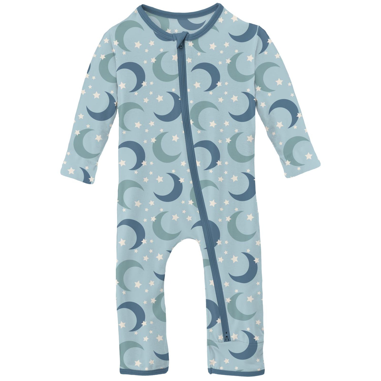 Print Coverall with 2 Way Zipper in Spring Sky Moon and Stars (246760)