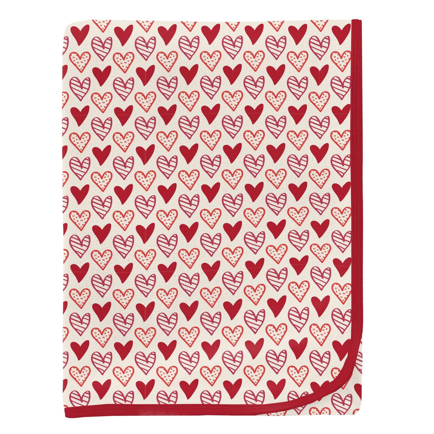 Print Swaddling Blanket in Natural Heart Doodles (246804)