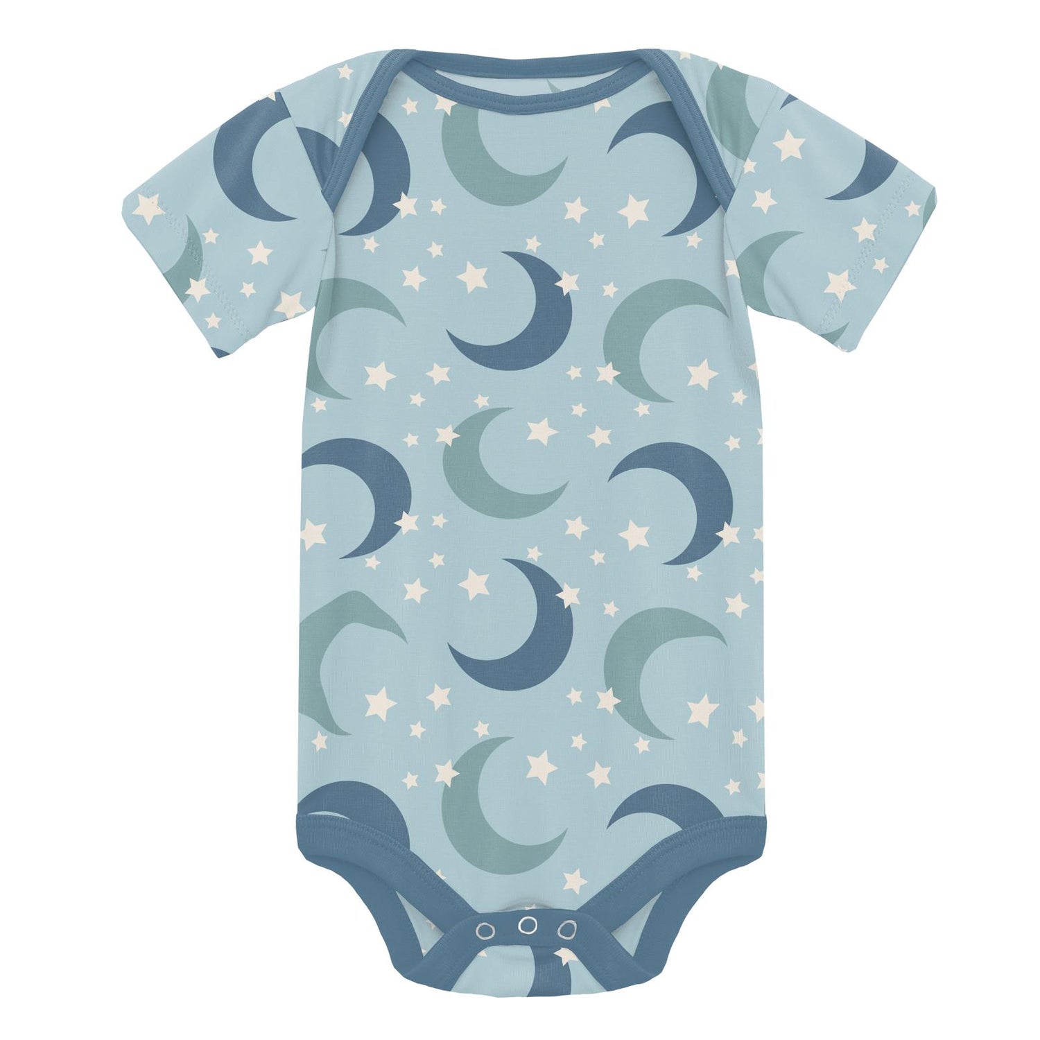 Print Short Sleeve One Piece in Spring Sky Moon and Stars (246883)