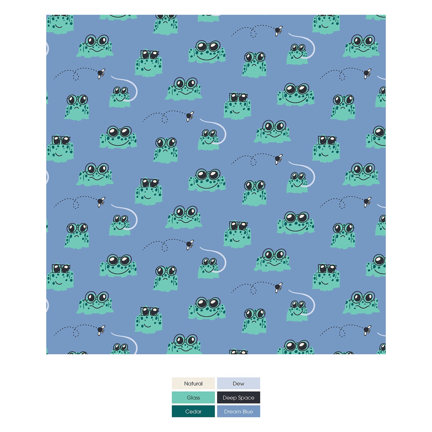 Print Boy's Boxer Brief in Dream Blue Bespeckled Frogs