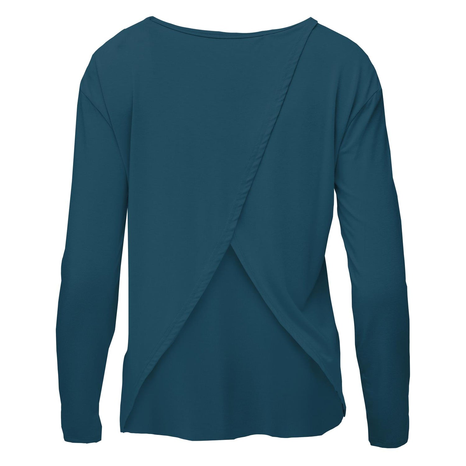 Women's Long Sleeve Butterfly Open-Back Top in Peacock