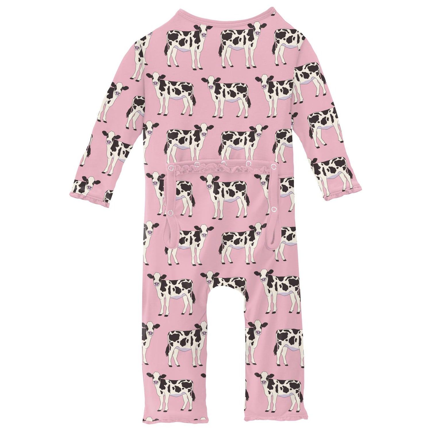 Print Muffin Ruffle Coverall with 2 Way Zipper in Cake Pop Cows (313012)