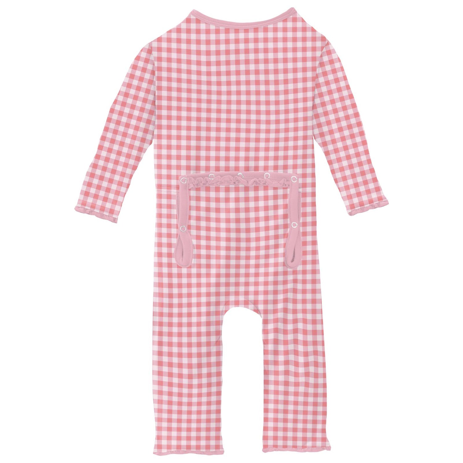 Print Muffin Ruffle Coverall with 2 Way Zipper in Cake Pop Gingham (313400)