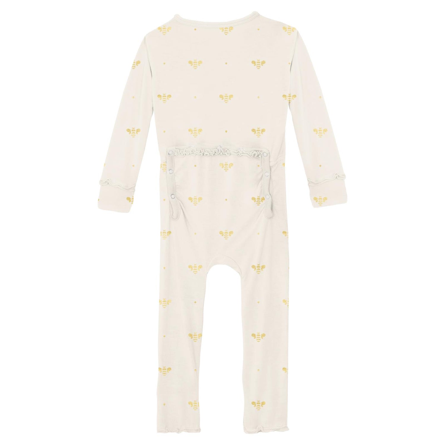 Print Muffin Ruffle Coverall with 2 Way Zipper in Gold Bees (312961)
