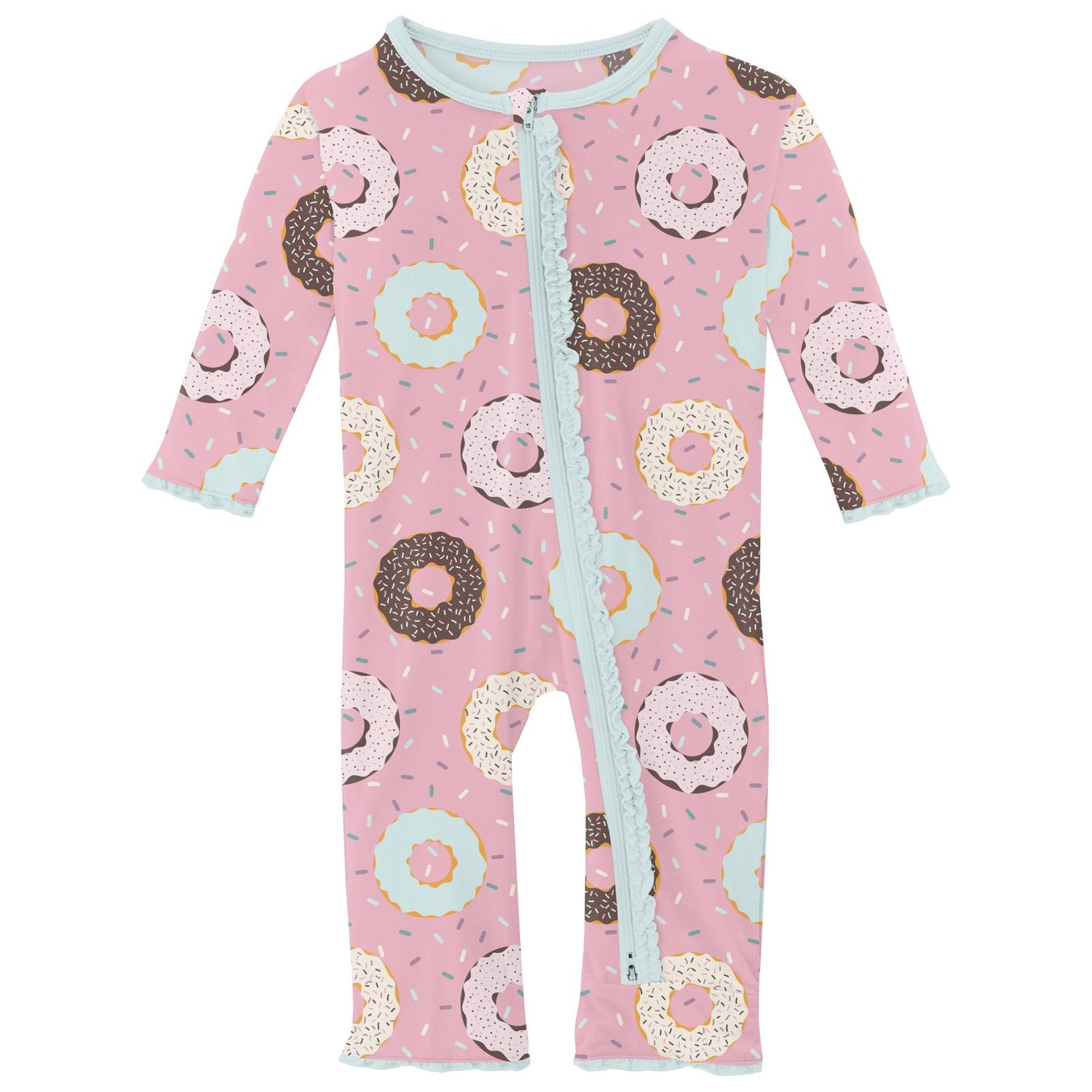 Print Muffin Ruffle Coverall with 2 Way Zipper in Cake Pop Donuts and Sprinkles (312976)