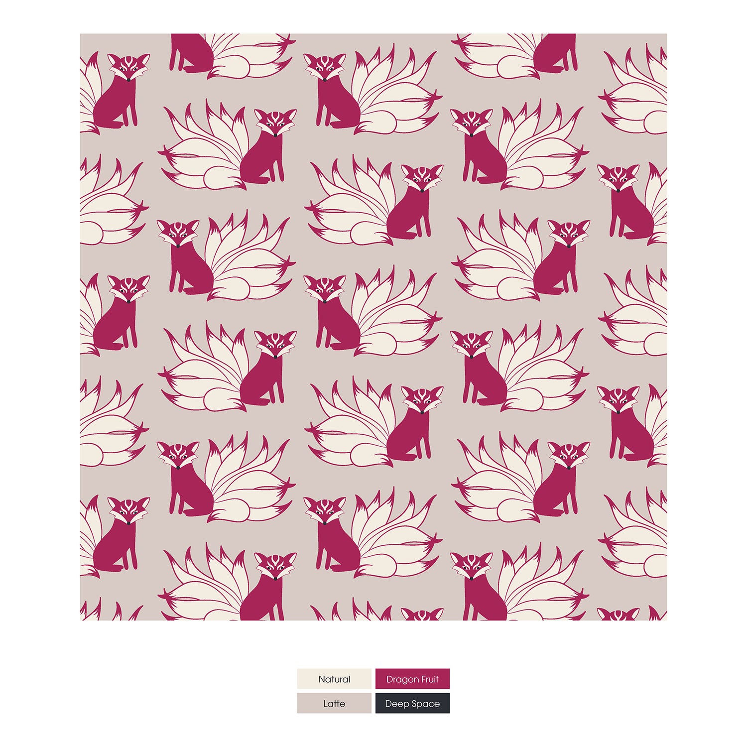 Print Short Sleeve Raglan Romper in Latte Kitsune (287125)