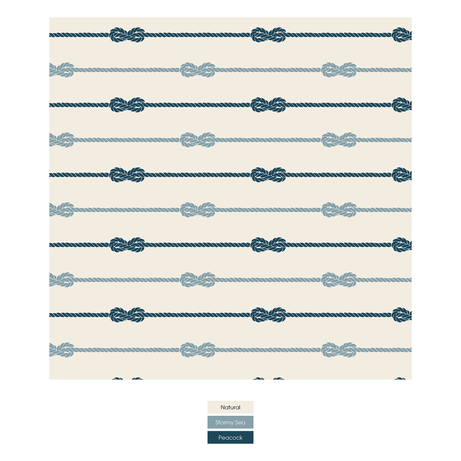 Print Convertible Sleeper with Zipper in Natural Boat Rope