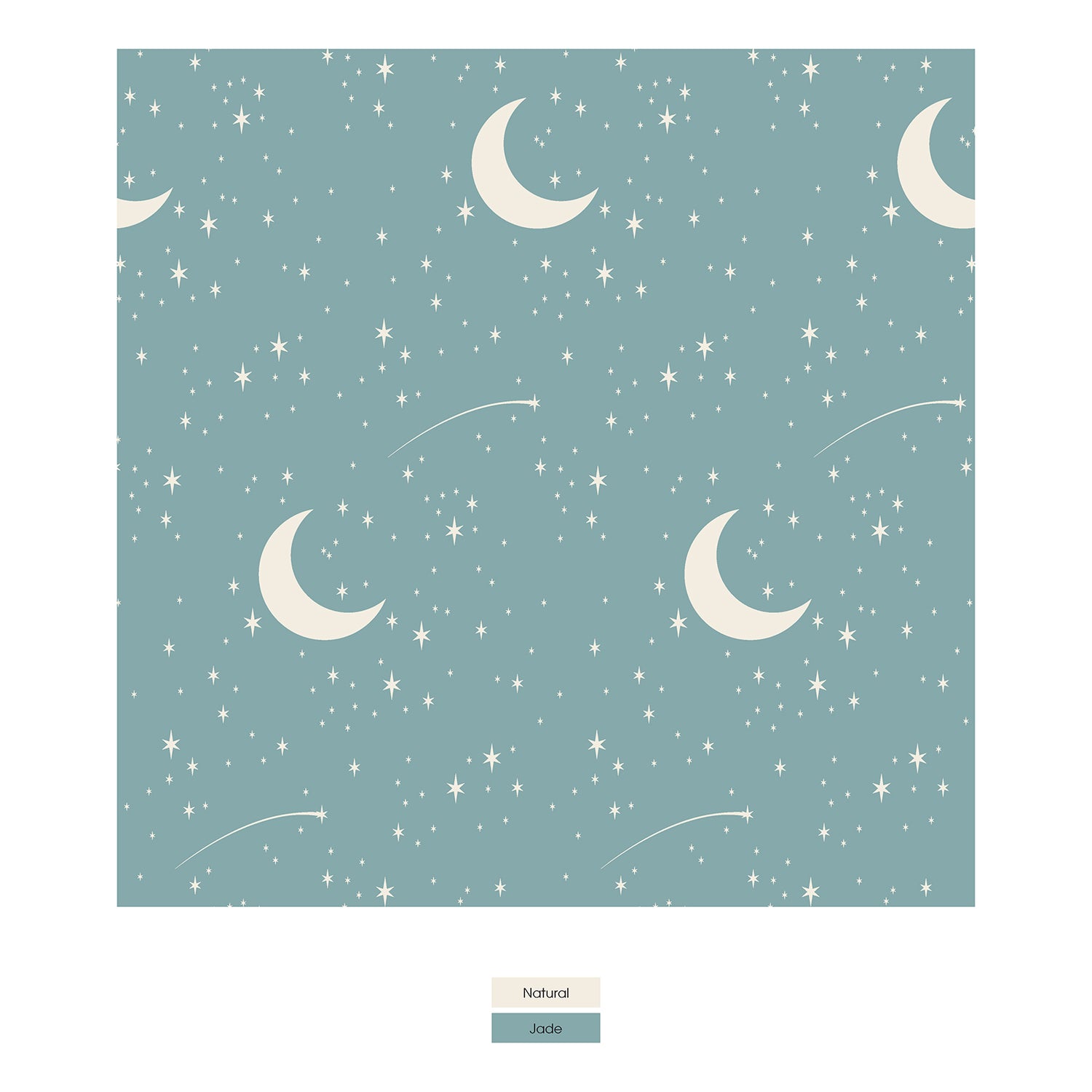 Print Short Sleeve Henley Pajama Set in Jade Starry Sky & Moon (324214)