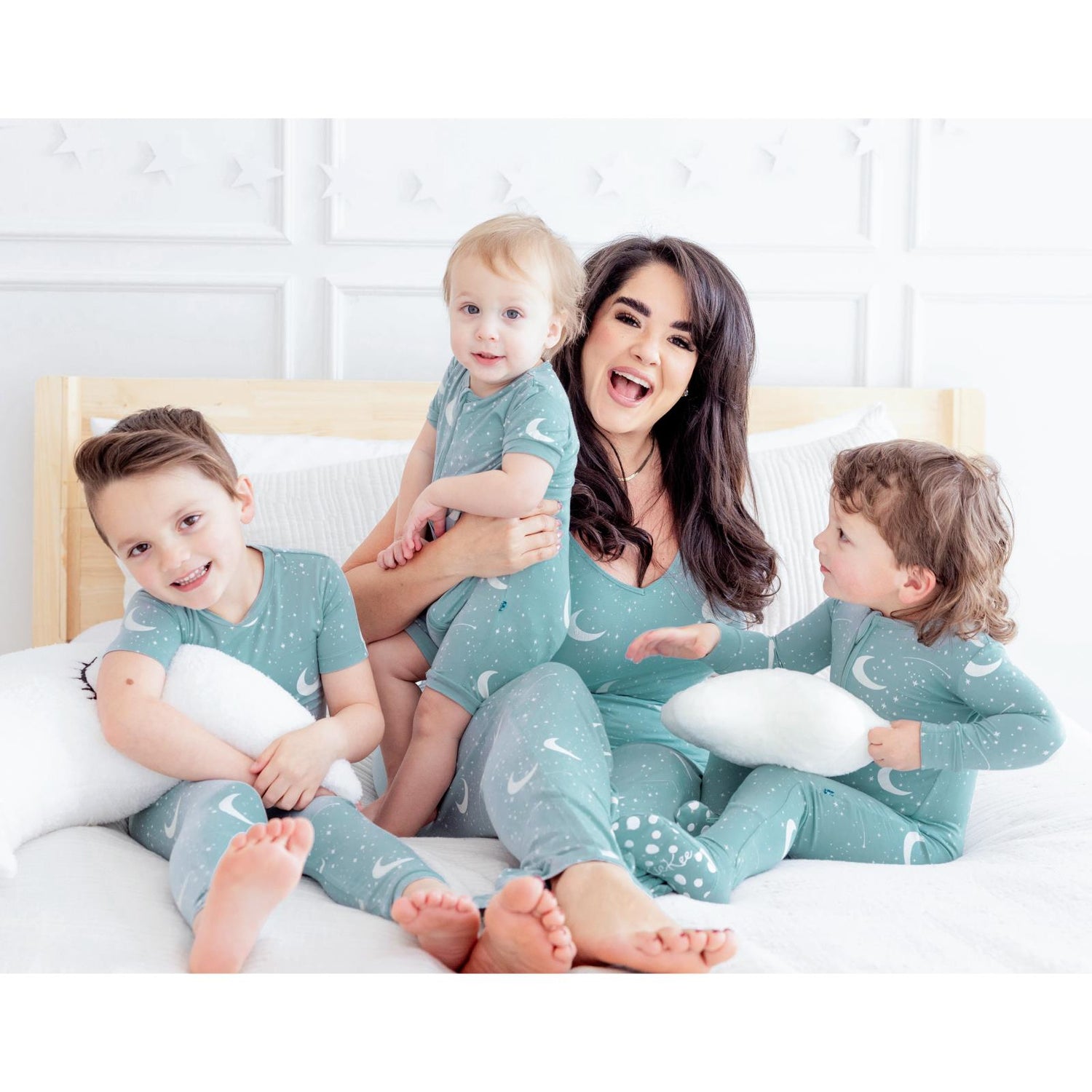 Print Footie with 2 Way Zipper in Jade Starry Sky & Moon (360004)