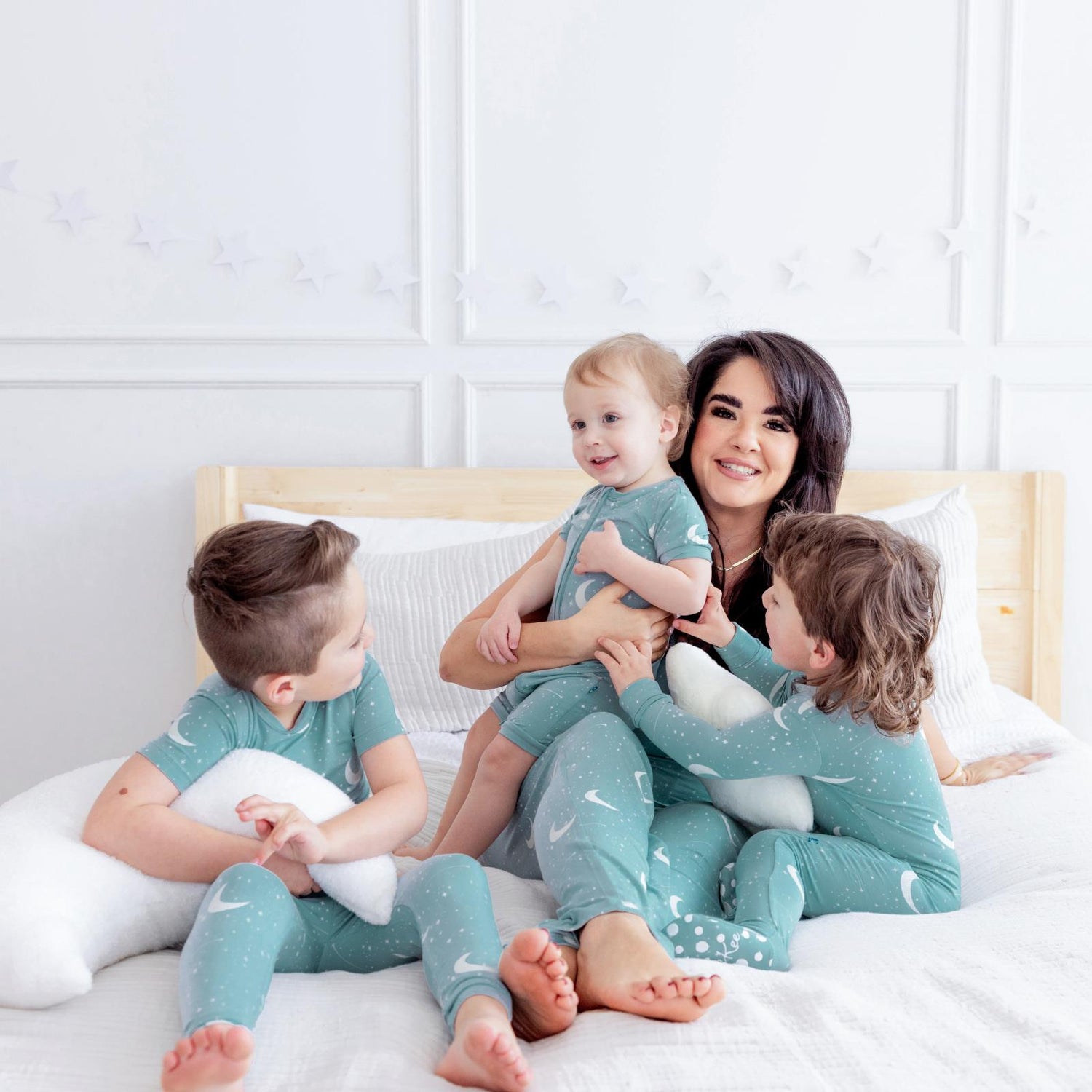 Print Shorty Sleeper with Zipper in Jade Starry Sky & Moon (360055)